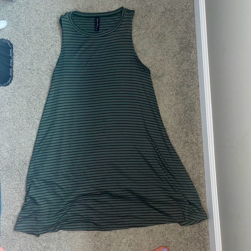 Green Stripped TShirt Dress